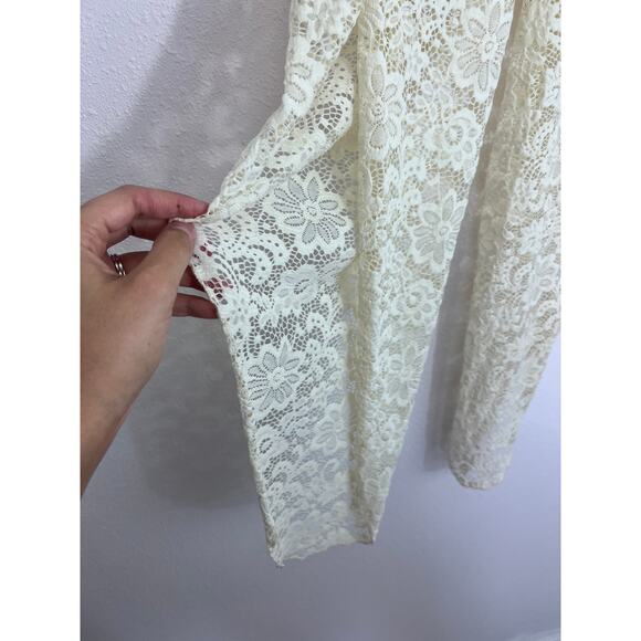Elan Beach Cream Lace Boho Pants Women’s Small - Picture 4 of 7